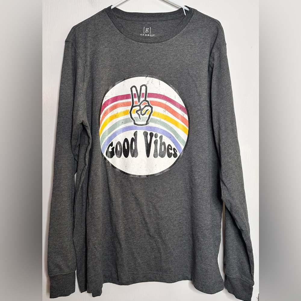 Good Vibes Gray tee shirt. Men’s size XL